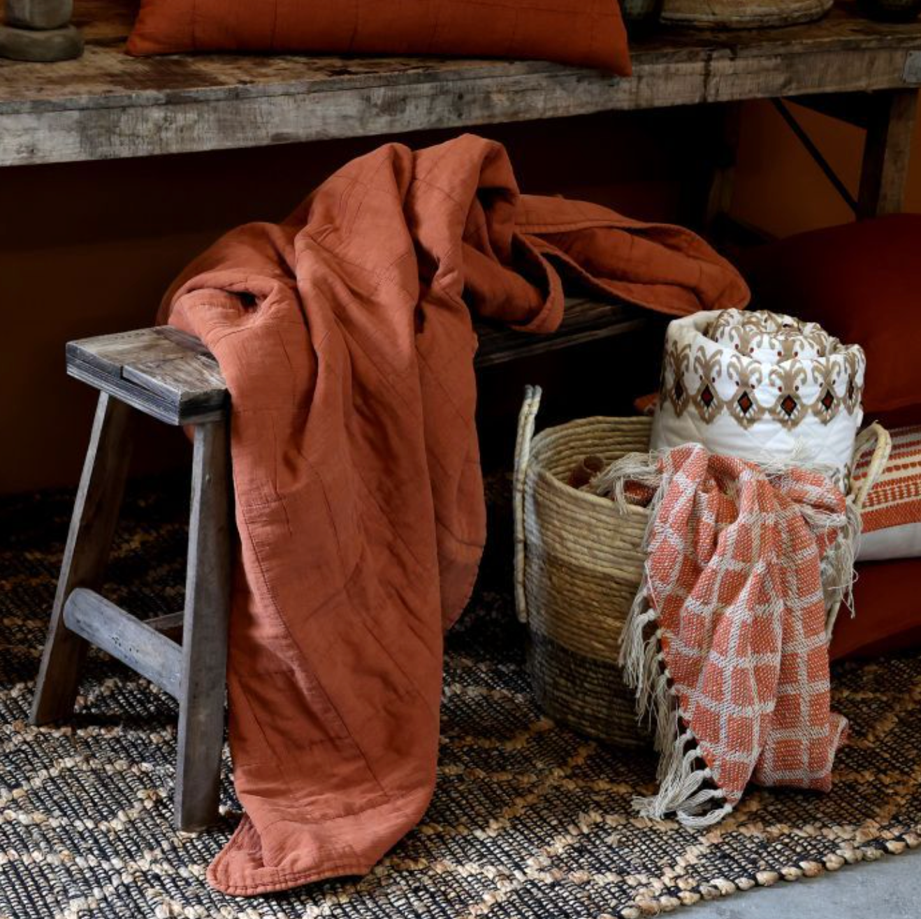 Plaid acolchado Terracota