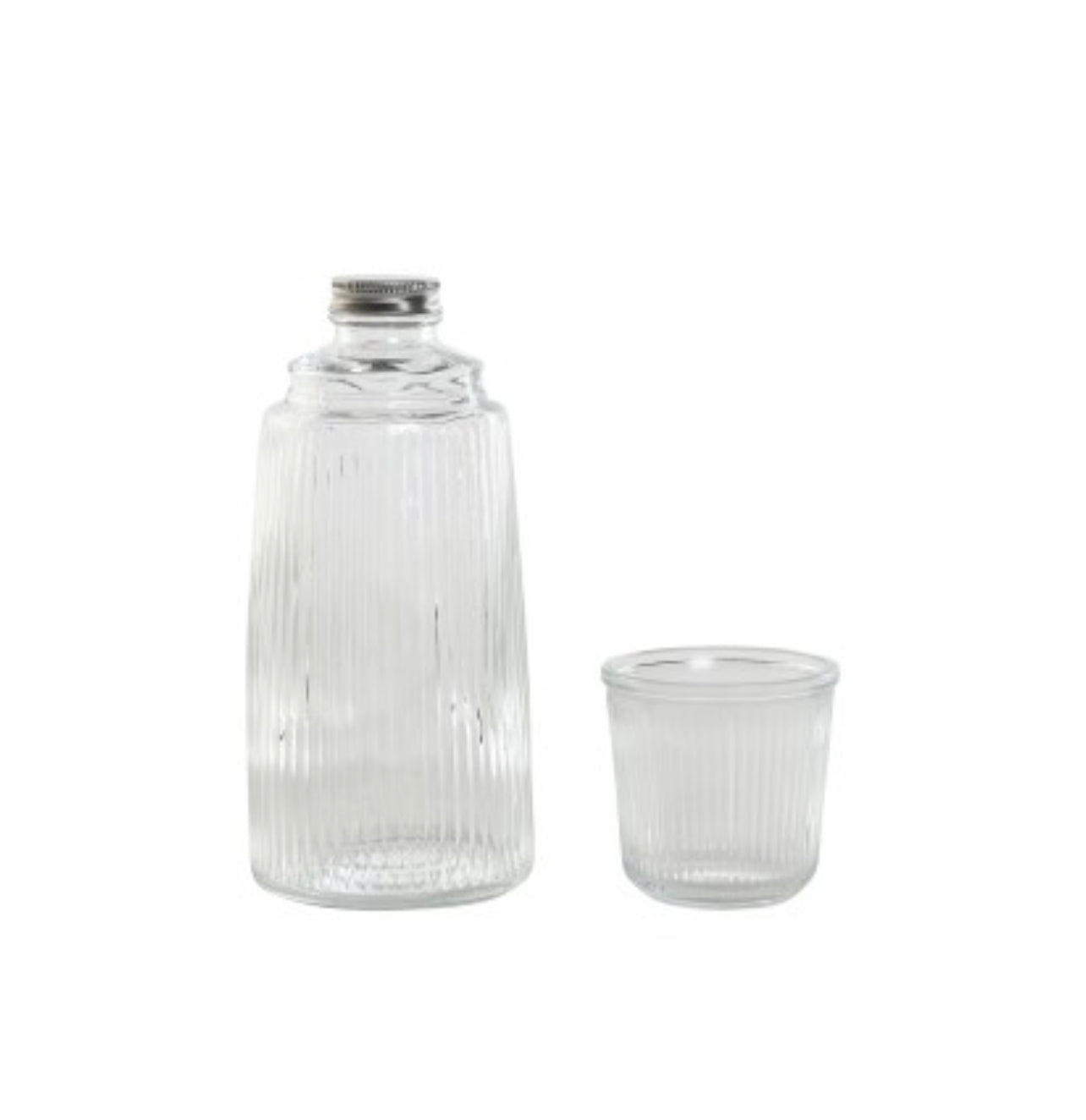 Botella y vaso Cristal