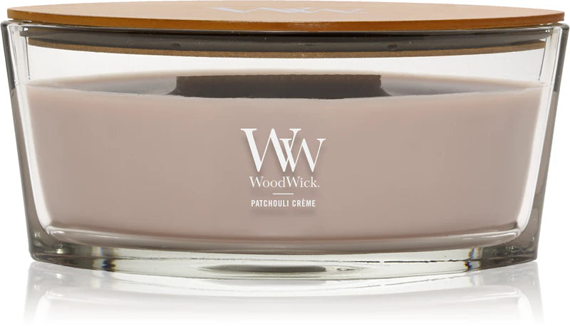 Velas chimenea Woodwick Patchouli crém