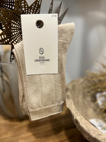 Calcetín canalé glitter Sand Beck Söndergaar