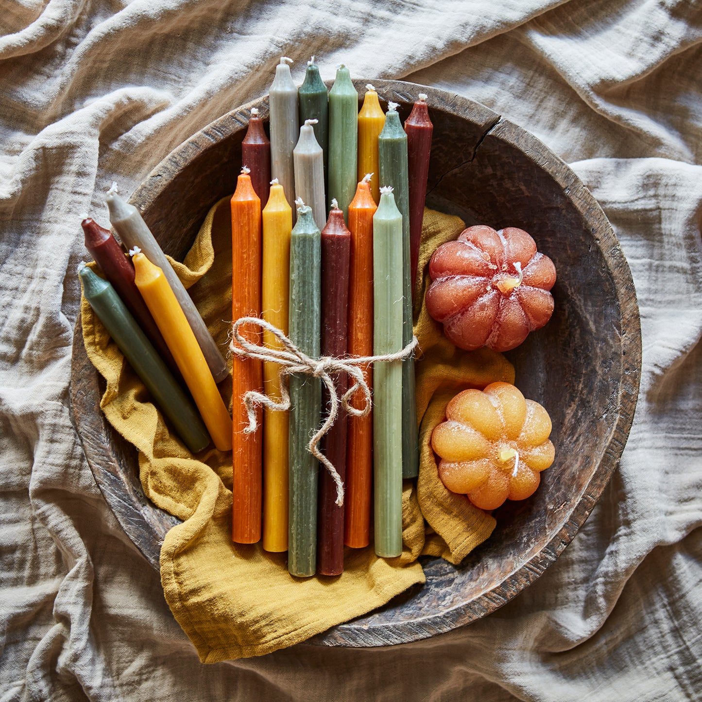 Vela calabaza pequeña dulce de leche