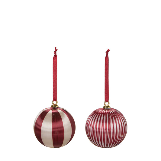 Bola Lustre set 2 burdeos y blanco