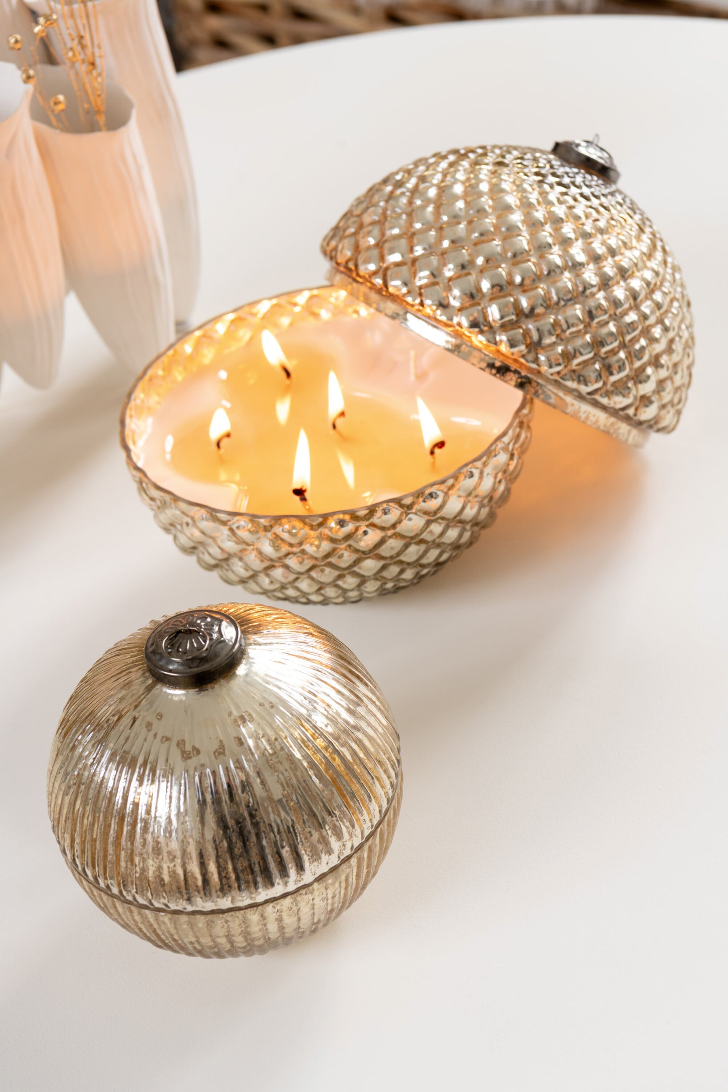 Vela bola grande dorada PREVENTA