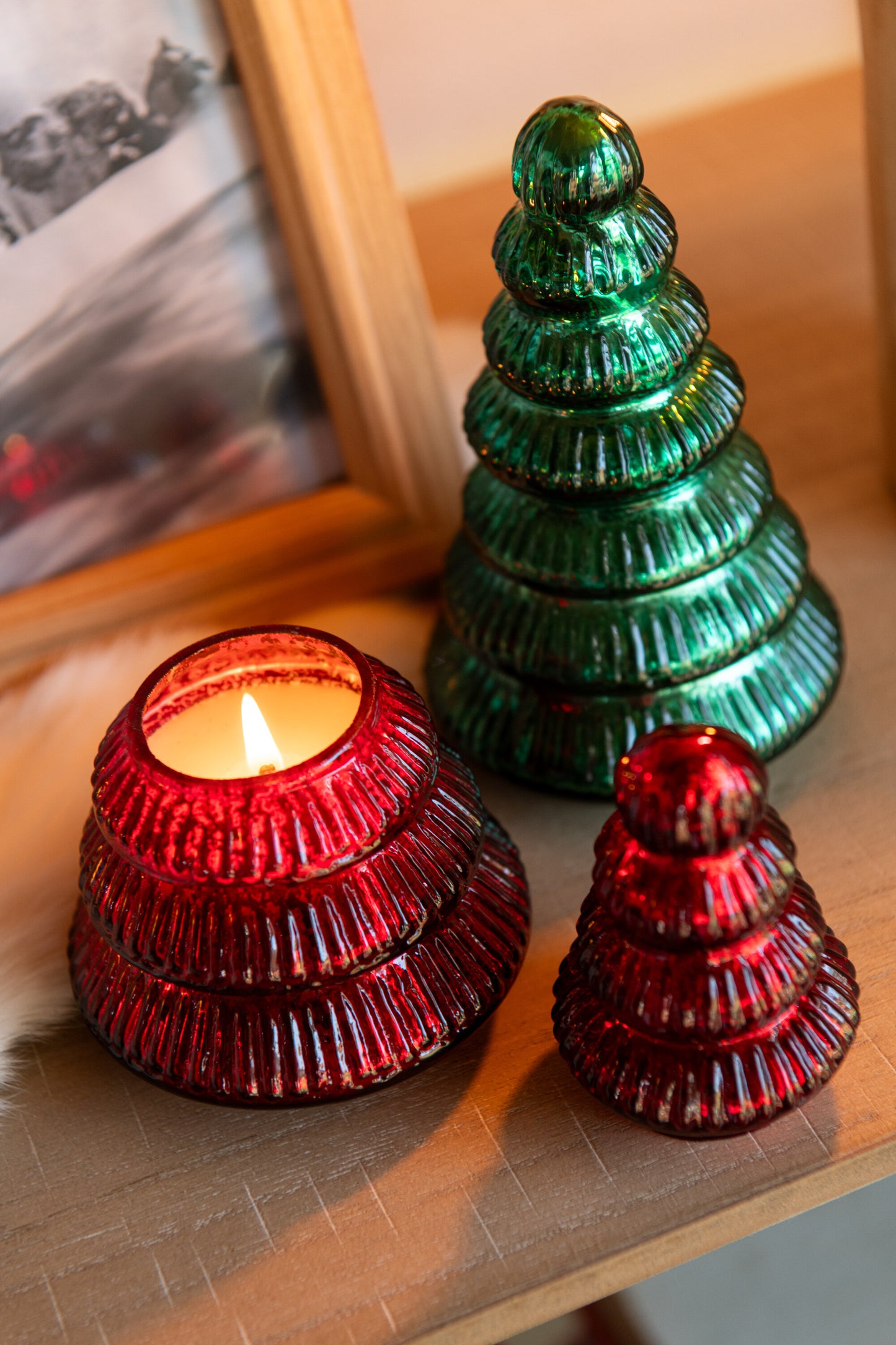 Vela árbol pequeño roja