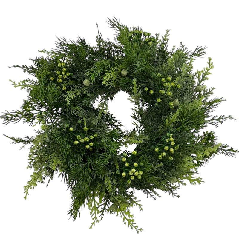 Corona de thuja con bayas, 40 cm, verde