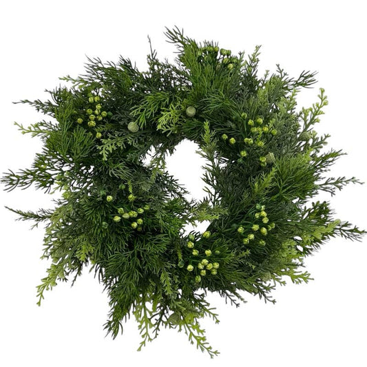 Corona de thuja con bayas, 40 cm, verde