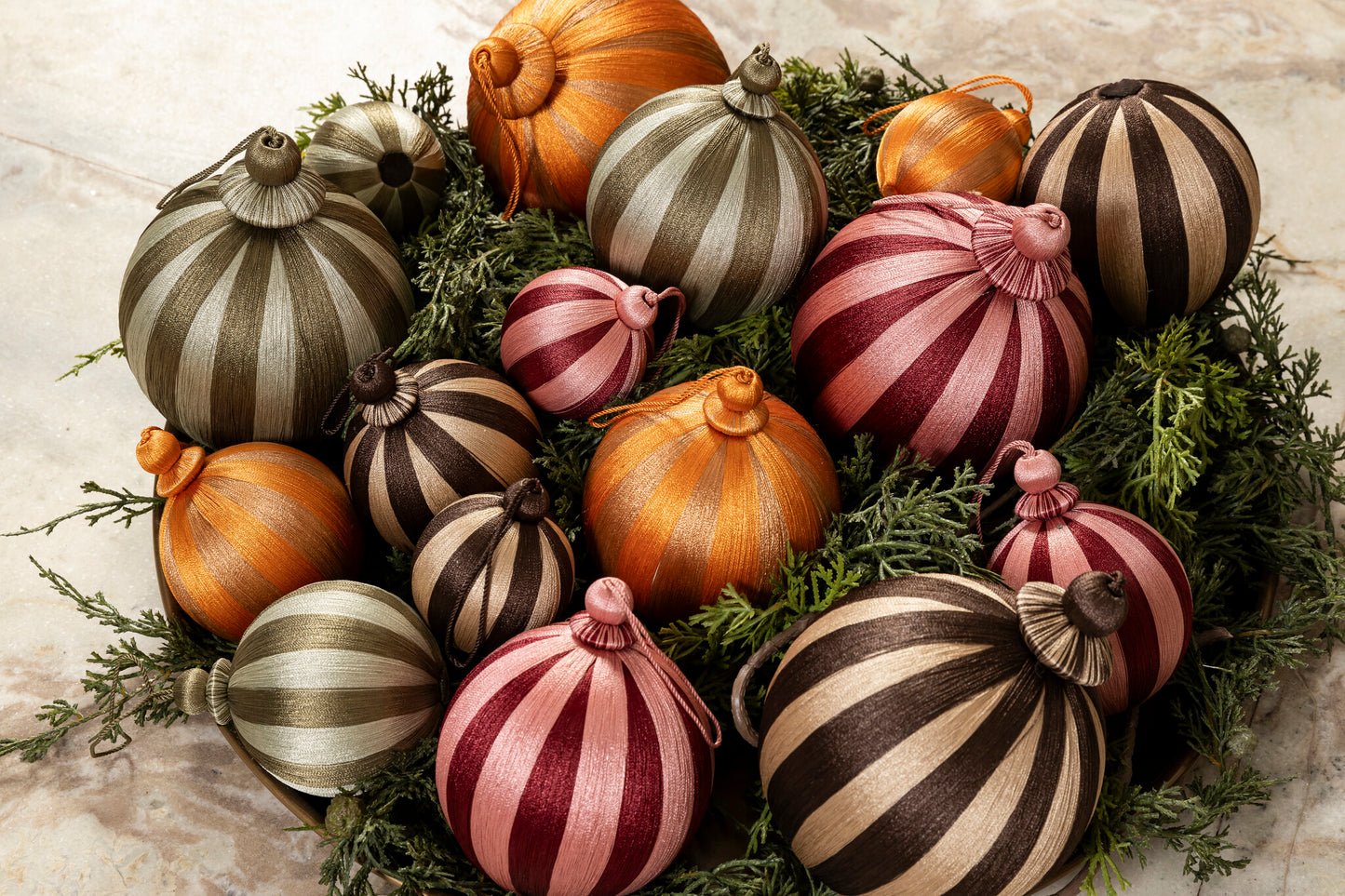 Bola Striped hilo de seda Naranja XS