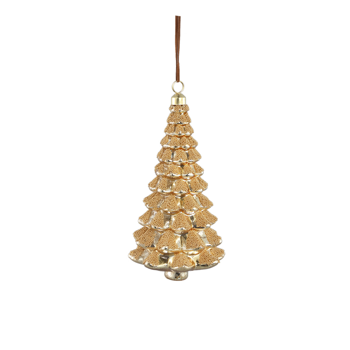Árbol cristal cuentas dorado grande