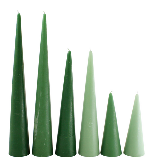 Set de 6 velas árboles cónicos Verdes