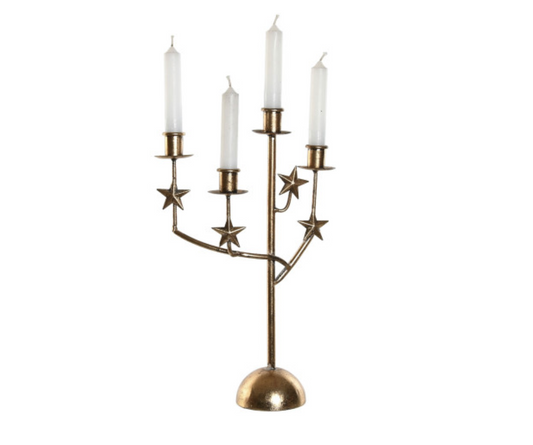 Candelabro metal estrellas