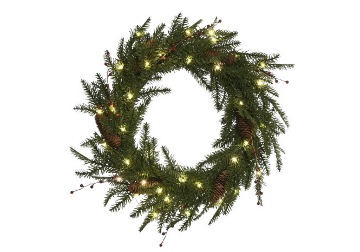 Corona bolitas rojas Led