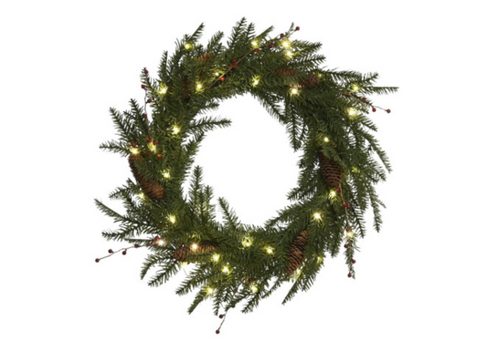 Corona bolitas rojas Led