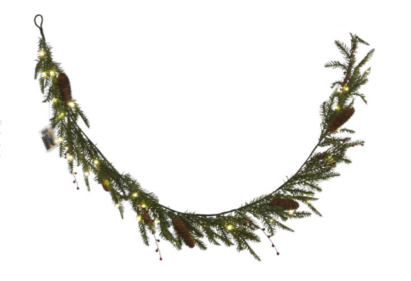 Guirnalda bolas rojas y led