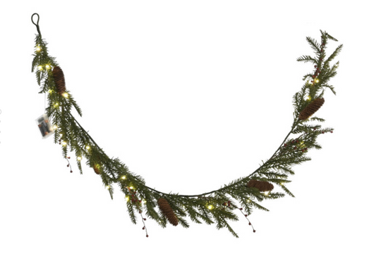 Guirnalda bolas rojas y led