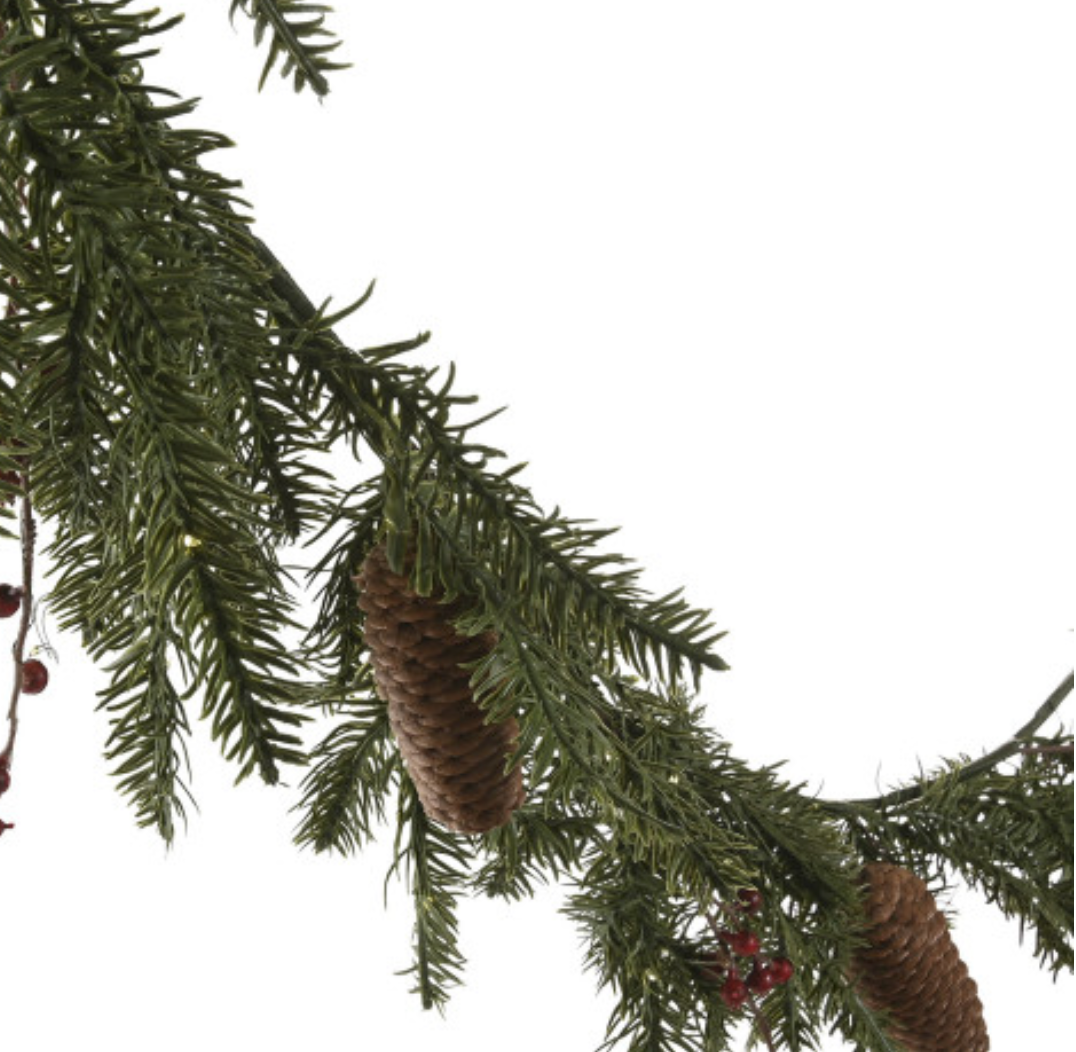 Guirnalda bolas rojas y led