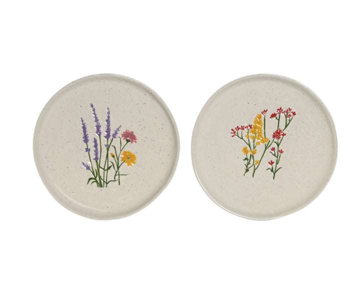 Plato flores porcelana