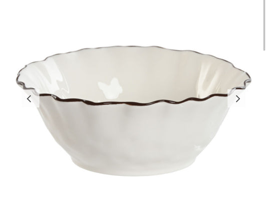 Bol porcelana ribete marrón