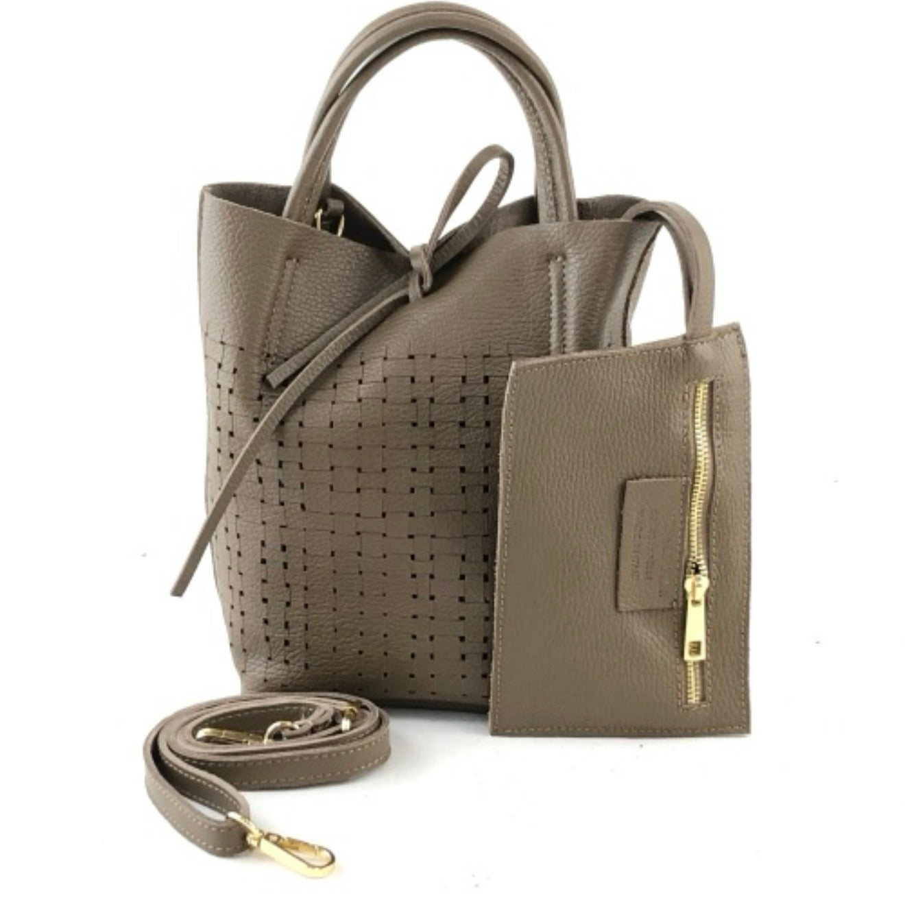 Bolso Marlon beigse calado clásico