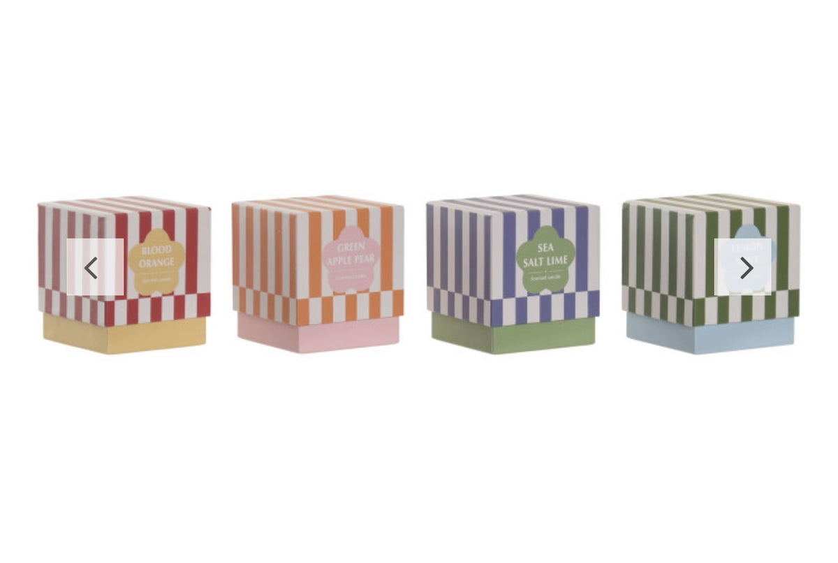 Velas olor caja rayas
