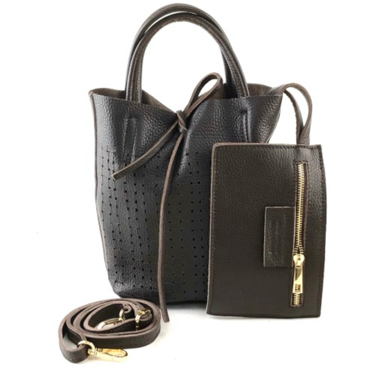 Bolso Marlon chocolate calado clásico