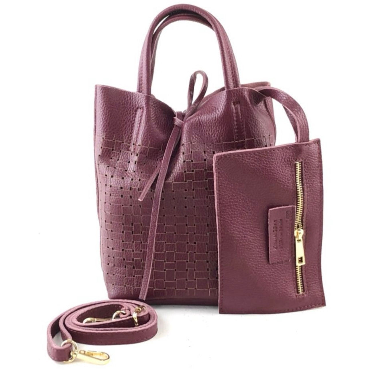 Bolso Marlon vino calado clásico