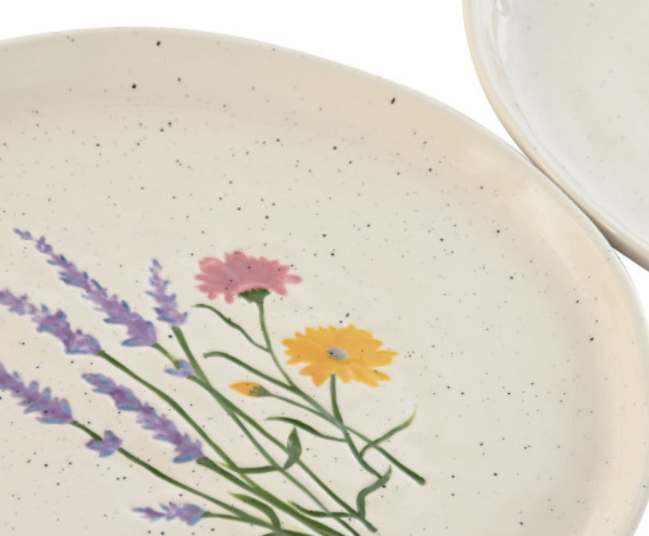 Plato flores porcelana