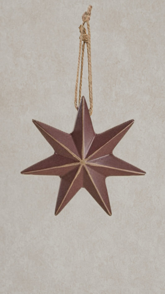 Estrella burdeos madera tamaño