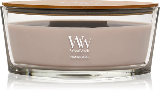Velas chimenea Woodwick Patchouli crém