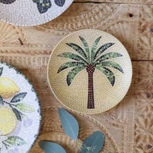 Plato mosaico palmera pequeño