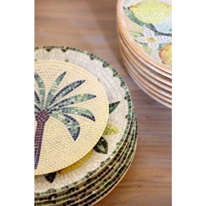 Plato mosaico palmera pequeño
