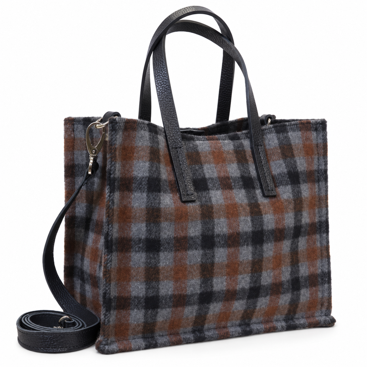 Bolso cuadros Derby Grigio mediano