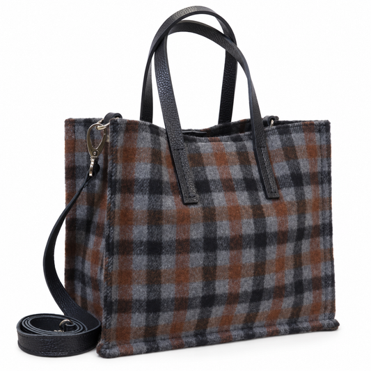Bolso cuadros Derby Grigio mediano
