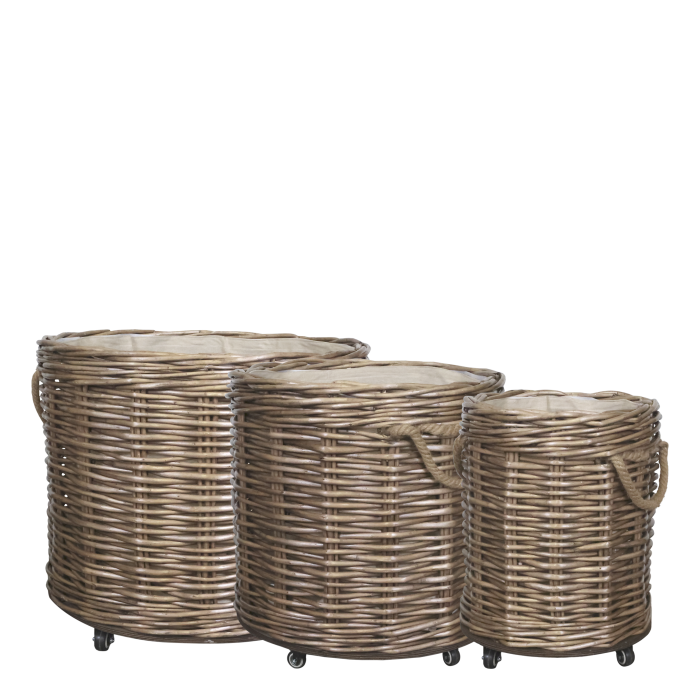 Cestos bimbre natural con ruedas