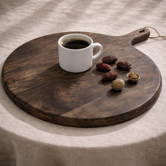 Tabla redonda de mango