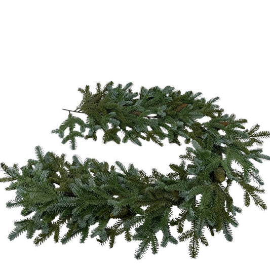 Guirnalda de abeto Nobilis con piñas 180 cm verde